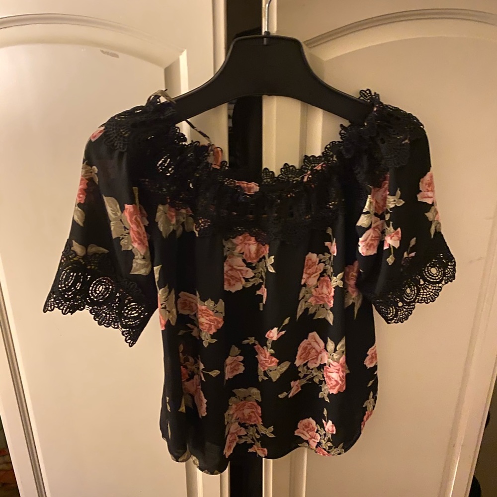 Off the shoulder flower shirt